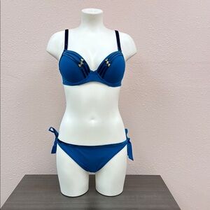 Dekker Sapphire Blue Bikini with Gold Accents
